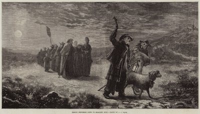 Franse herders op weg naar de middernachtmis door James Crawford Thom